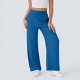 thumbnail image 6 of Jaunzuar Summer Pants for Women Straight Leg Elastic Waist Drawstring Pants Loose Versatile Casual Pants with Pockets XL, 6 of 6