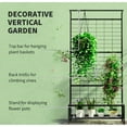 thumbnail image 5 of Metal Tall Plant Stand with Trellis Hanging Bar 88Lbs Capacity for Indoor Outdoor Black, 5 of 7