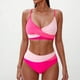 thumbnail image 2 of Conjunto de Bikini de Cintura Alta para las Mujeres Bloque de Color Cruzando Suspensiones, Traje de Baño de Moda sin Espalda Sexy, 2 of 4