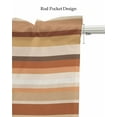 thumbnail image 5 of Brown Orange Kitchen Valances for Windows Farmhouse Linen Window Valance Curtain for Living Room Window Treatment Farmhouse Abstract Ombre Striped Texture Valance Rod Pocket Topper, 54 x 18 Inch, 5 of 6