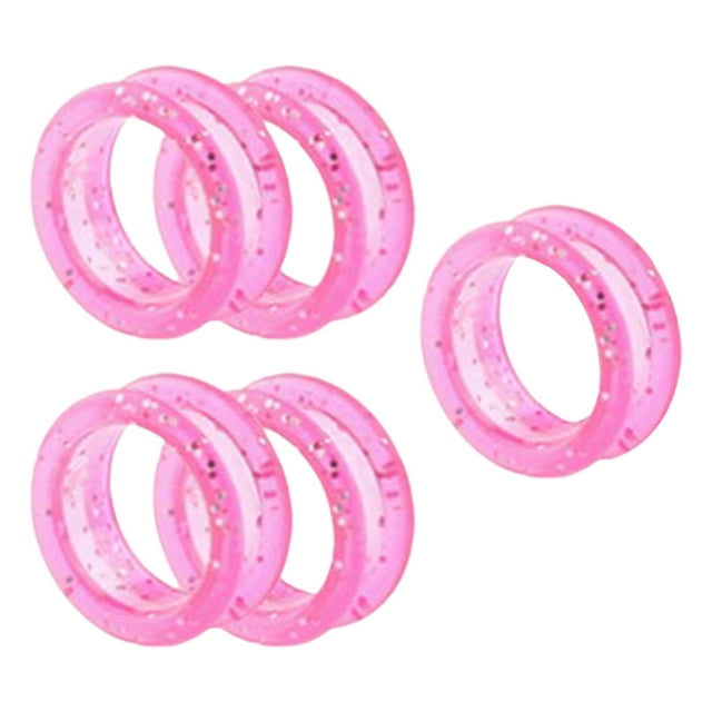 5 anillos de agarre para tijeras, insertos para tijeras de peluquería canina y felina, color rosa Rosado