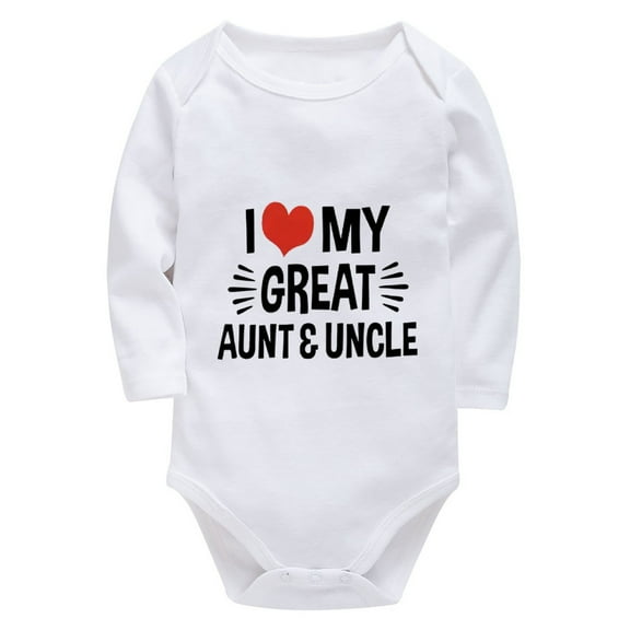 I Love My Great Aunt & Uncle Newborn Onesie Baby Girl Long Sleeve Baby Bodysuit Boy White Baby Girl Rompers 6-9 Months
