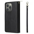 thumbnail image 3 of For Iphone 15 Pro Max 9 Card Slots Zipper Wallet Bag Leather Phone Case(Black), 3 of 7