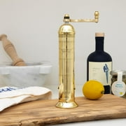 Alexander Home Greek Pepper Mill, 9 Inch Tall, Manual Grinder, Brass