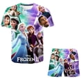 thumbnail image 2 of Conjunto de ropa de Frozen 2 para niñas, ropa de verano 2023 para niños, camisetas de Elsa Anna y pantalones cortos, ropa para niños de la serie Disney, trajes informales 12T Gao Jinjia LED, 2 of 2