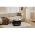thumbnail image 6 of Glory Patio Round Coffee Table for Living Room, Bedroom, Modern Table with Clear Tempered Glass, 6 of 6