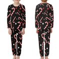thumbnail image 2 of Renewold Softness Pajama Pants Bottoms Set 2 Packs Personalized Snug-Fit Candy Canes Stars Nightwear Loungewear Christmas Stretchy Pullover Tops Sleep Wear for Kids 13-14, 2 of 5