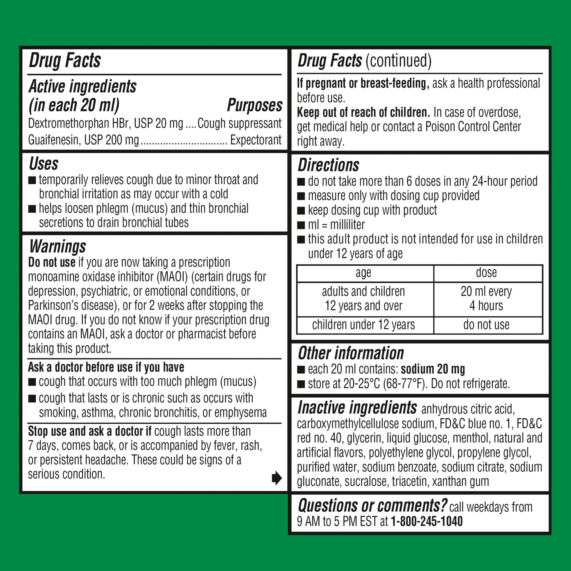 Robitussin Adult Cough Congestion DM and Cold Medicine, Cough Suppressant, Raspberry, 8 Fl Oz