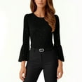 thumbnail image 2 of BLVB Womens 3/4 Sleeve Sparkle Mesh Top Blouses Casual Shirts Crewneck Glitter Night out Tops for Elegant Evening, 2 of 7