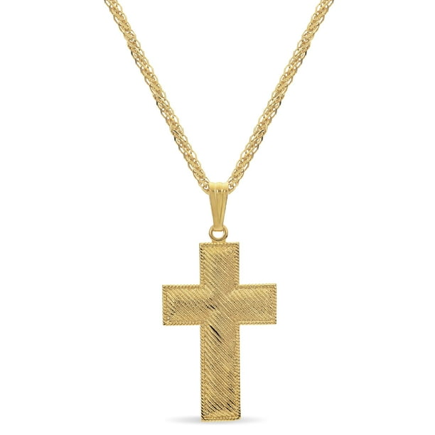 Forever New 18K Gold Over Sterling Silver Cross Pendant 24 Inches