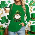 thumbnail image 2 of Wo-Fusoul T-Shirt de la Saint-Patrick pour Femmes, Blouse Ample à Manches Longues Décontractée et Tendance avec Imprimé, T-Shirt à Col Rond Coupe Ample, 2 of 6