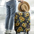 thumbnail image 2 of Black Geometric Sunflower Pattern Luggage Cover Fashion Suitcase Cover Baggage Covers Fit 25-28 Inch Luggage (Go Travel), 2 of 5