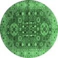 thumbnail image 1 of Ahgly Company Indoor Round Oriental Emerald Green Industrial Area Rugs, 3' Round, 1 of 4