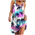 thumbnail image 3 of Horkkom Summer Dresses for Women Beach Mini Dresses Spaghetti Strap Palm Tree Print Sundresses M, 3 of 8