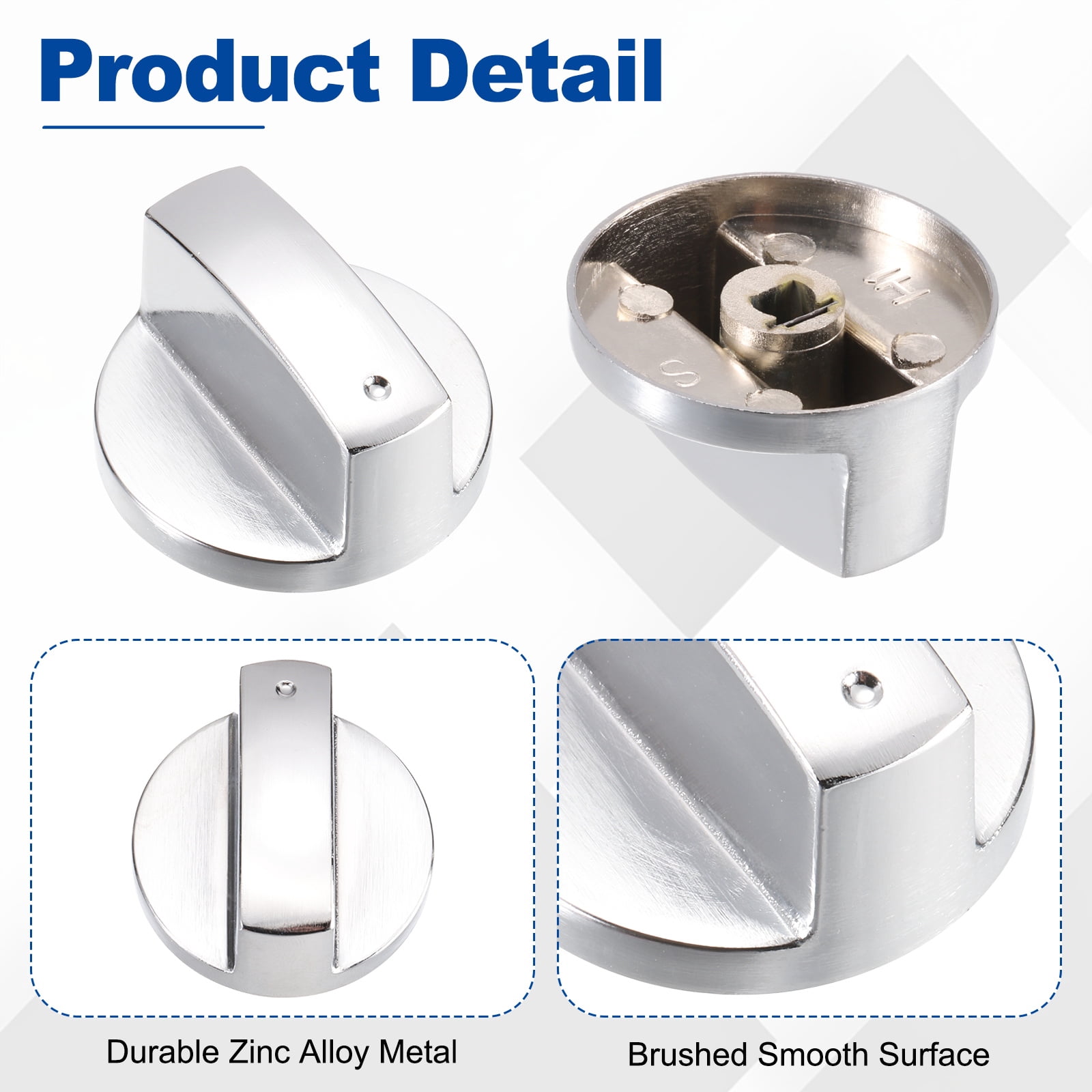 Unique Bargains Gas Stove Knob Universal Cooker Replacement Metal Switch 6mm