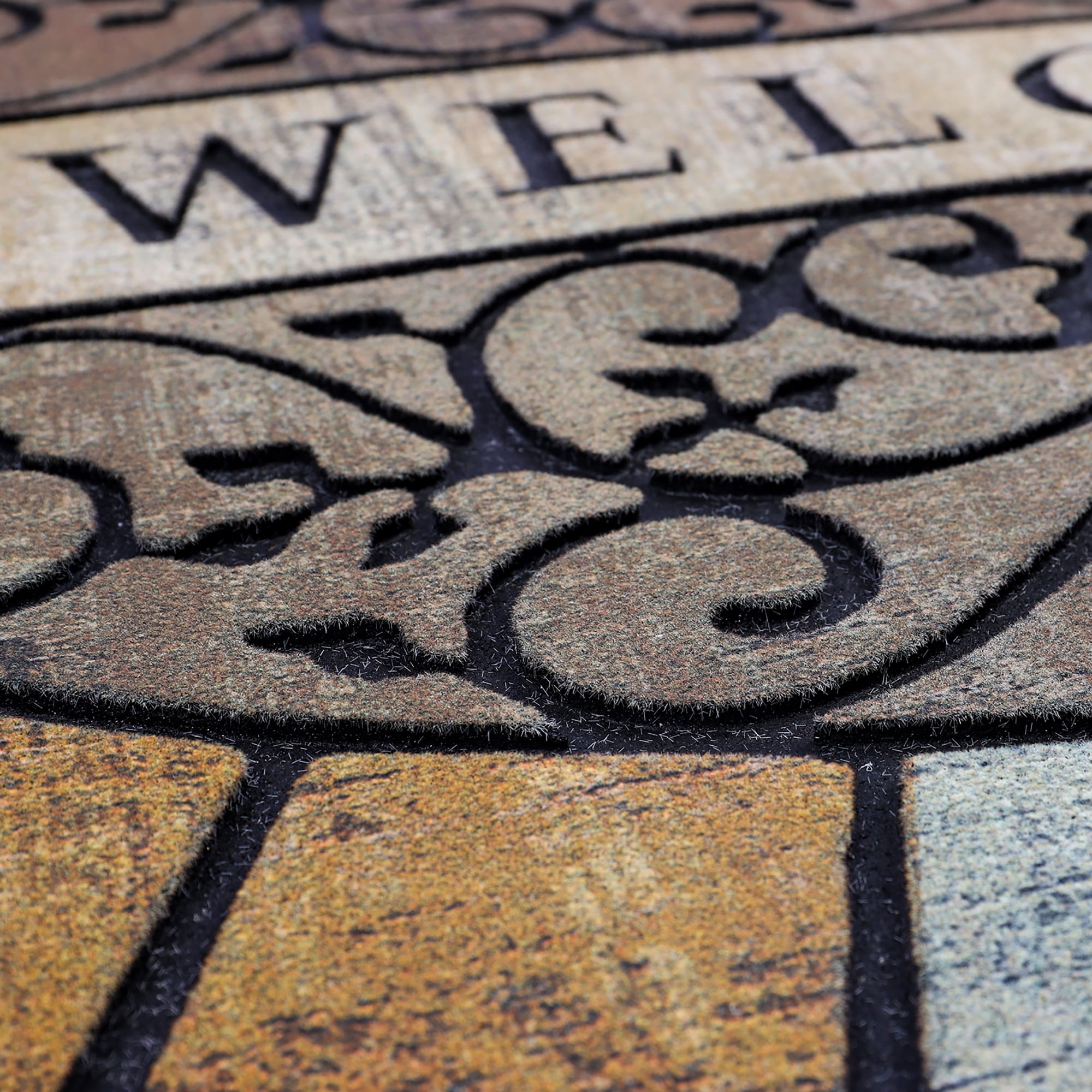 Welcome Mats Outdoor Durable Door Mats, 36" x 24" Modern Texture Doormat with Non-Slip Rubber Backing