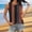 010 Brown, variant on Women's Leaf Print Sleeveless Tank Top Casual Crew Neck Beach Cover Up Top