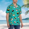 thumbnail image 3 of Fotbe Sushi Camisa Hawaiana para Hombre Unisex – Camisa Casual de Verano con Botones de Manga Corta de Algodón y Lino,XX-Large, 3 of 7