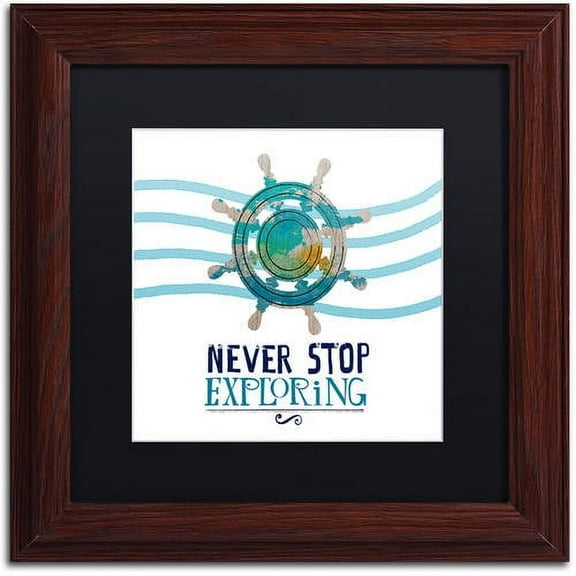 Trademark Fine Art "Exploring" Canvas Art by Lisa Powell Braun, Black Matte, Wood Frame