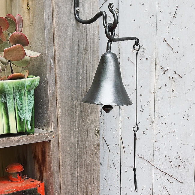 Achla WIB-01 Wrought Iron Knocker Bell Patio Accent - Graphite Powdercoat