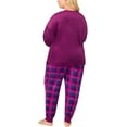 thumbnail image 2 of Nautica Womens Pajamas - Cozy Silky Fleece - 2 Piece Long Sleeve Winter Sleepwear Set for Women (Purple Plaid/Medium), 2 of 8