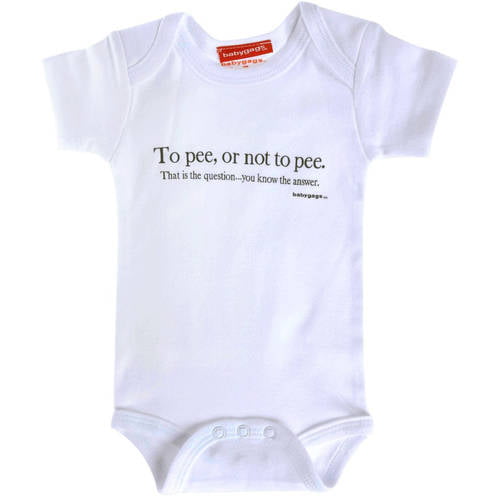 to Pee or not to Pee That is The question Cotton Baby bib Black