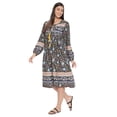 thumbnail image 2 of Oussum Women Floral Summer Midi Dresses Plus Size Casual Dress Online, Navy Blue Size 3X, 2 of 7