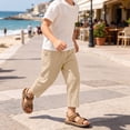 thumbnail image 6 of Boys Girls 100% Cotton Linen Lightweight Pants Pull On Joggers Active Pants for Kids, 6 of 9