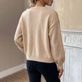 thumbnail image 6 of Cardigan Sweaters for Women Long Sleeve Knitted Sweater Open Front Solid Color Outerwear Coat Tops for Casual Wear, 6 of 7