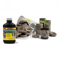 100 Count- Jiffy 36 MM Peat Soil Pellets Seeds Starting Plugs: Indoor Seed Starter and SUPERthrive Plant Vitamin Solution with Kelp, 4 Oz.
