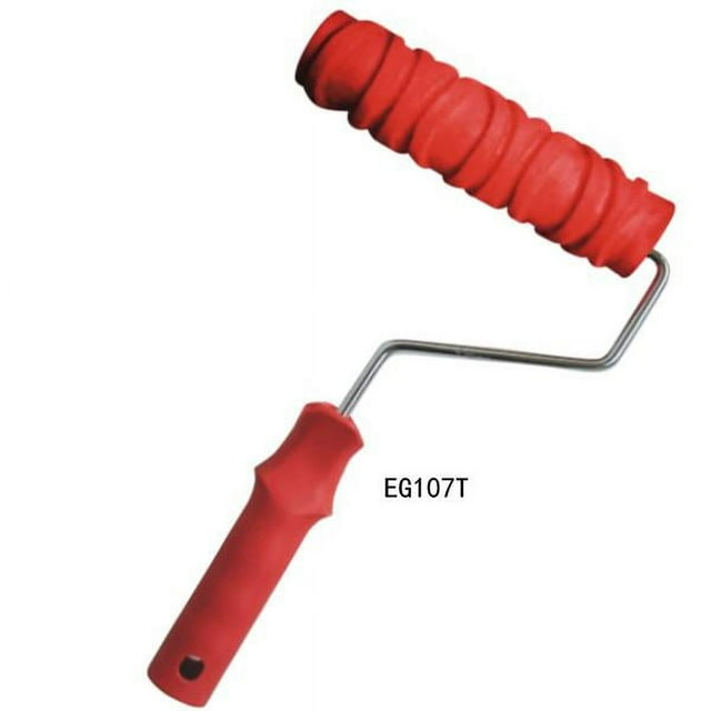 Rodillo de pintura estampado, pincel, estilo relieve, herramientas de decoración de pared, trapos para el hogar 7 pulgadas rojo5