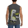 thumbnail image 4 of Lsque Cute Dinosaur Print Men's Cotton Blend Sleeveless Muscle Shirts (S-3XL)- Moisture Wicking, Odor Protection, UPF 30+,3X-Large, 4 of 8