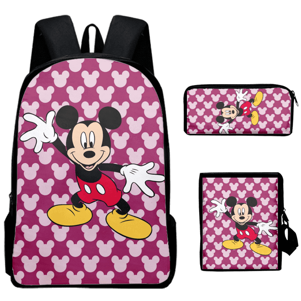 Mickey and Minnie Mouse Schoolbag with pencil box lunch box cartoon