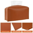 thumbnail image 3 of 2Pcs Tissue Box Covers Rectangular PU Leather Tissue Box Holder with Bottom Belt Decorative Facial Napkin Holder Waterproof Facial Paper Organizer Foldable Tissue Case Cube for Home, 3 of 8