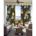 thumbnail image 6 of Yellow Summer Lemon Blackout Curtains for Bedroom Living Room Darkening Curtains 54 Inch Long Grey Farmhouse Botanical Short Curtain for Small Window Treatment Insulated Grommet Drapes 52"x54"x2, 6 of 9