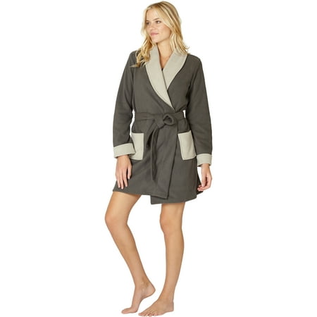 

Soft Plush Kimono Robe for Women Grey Large