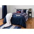 thumbnail image 5 of Grayson Farmhouse Plaid Reversible Quilt Navy/Red 3Pc Set Full Queen, 5 of 11