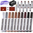 thumbnail image 1 of Kit de Réparation de Meubles, Remplisseur de Bois Stylos de Retouche de Bois Marqueurs de Réparation de Meubles et Bâtons de Cire avec 21 Pcs, 1 of 5