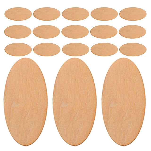 40 piezas ovaladas de madera: Rodajas ovaladas de madera de 2 mm de grosor para proyectos de decoración del hogar y arte - Piezas de madera sin acabado para manualidades, pintura y grabado.