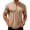 Khaki_001, variant on Domuza Men's Henley Shirts Casual Plain Slim Fit Short Sleeve Button Down Tshirts 2026 Summer Stylish Lightweight Basic Tops with Pockets Royal Blue 4XL