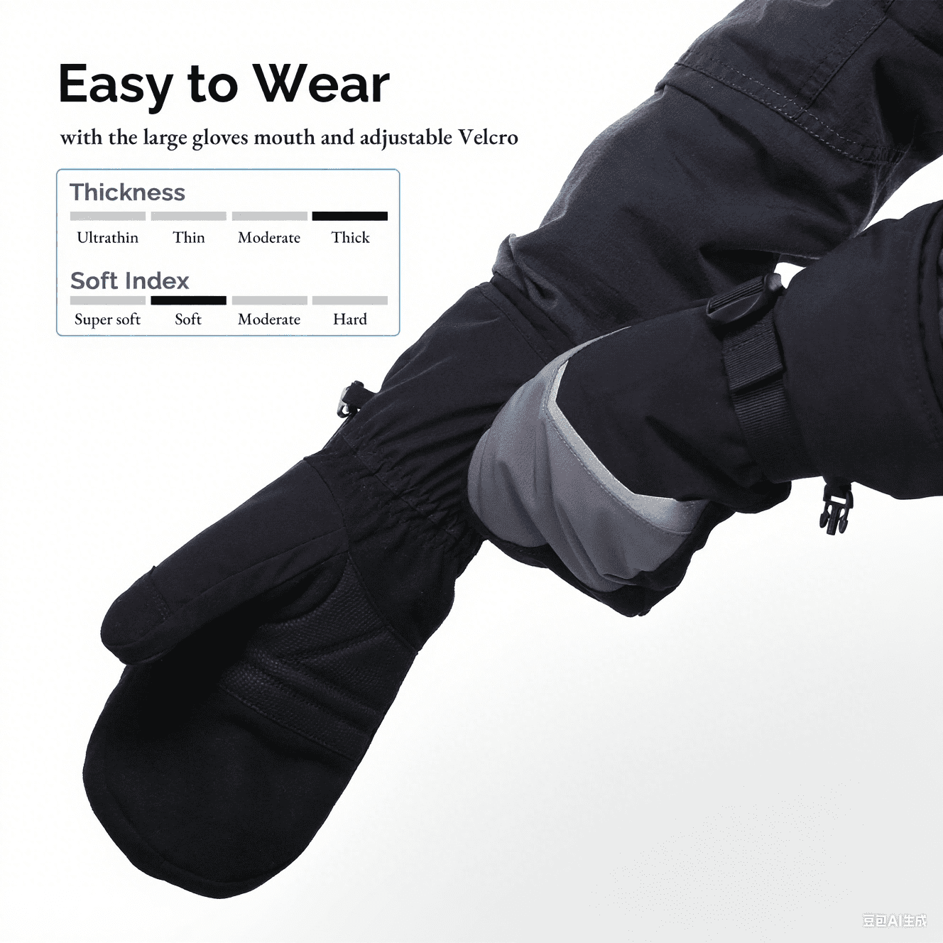 SNOW DEER Heated Mittens Gloves for Women Men 7.4V 2200MAH Electric Rechargeable Waterproof Ski Gloves for Winter Work Skiing Snowboarding Hiking Fishing Camping