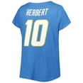 thumbnail image 3 of Women's Fanatics Justin Herbert Powder Blue Los Angeles Chargers Plus Size Name & Number V-Neck T-Shirt, 3 of 3