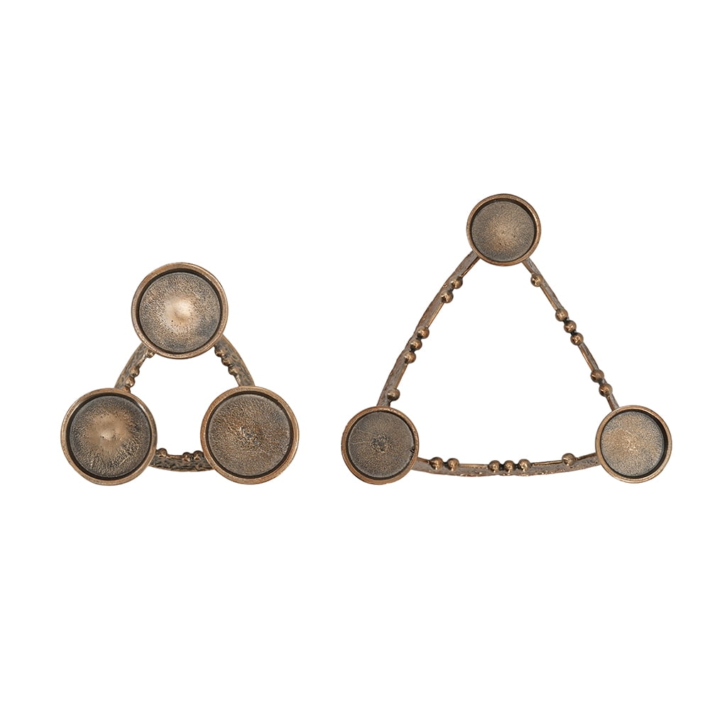 Set of 2 Sculptural Tealight Candle Holders, L: 12.5x11.5x6" S: 7.5x7x3.5"