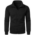 thumbnail image 5 of XRoczxe Men's Full Zip Up Track Jacket, Stand Collar Solid Color Sweatshirt, Casual Long Sleeve Lightweight Coat with Pockets for Spring Fall Daily Wear, 5 of 7
