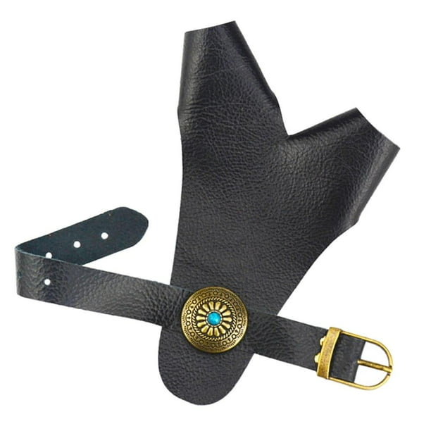 Guante de arco con protección para dedos de vaca para arco recurvo y arco largo Negro