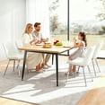 thumbnail image 5 of Modern Faux Leather Dining Chairs Set of 2, Upholstered Dining Side Chairs with Metal Legs, Comfort Backrest Chair For Kitchen Dining Room Cafe(White, Silver Legs), 5 of 8