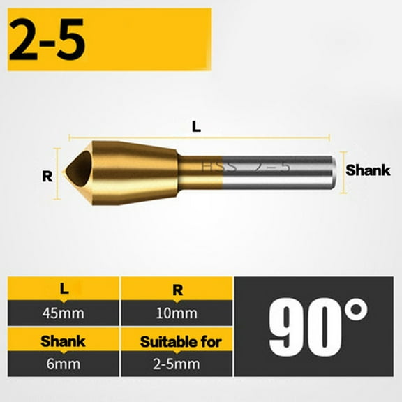 1PC HSS Titanium Coated Countersink and Deburring Drill Taper Hole Cutter Tools