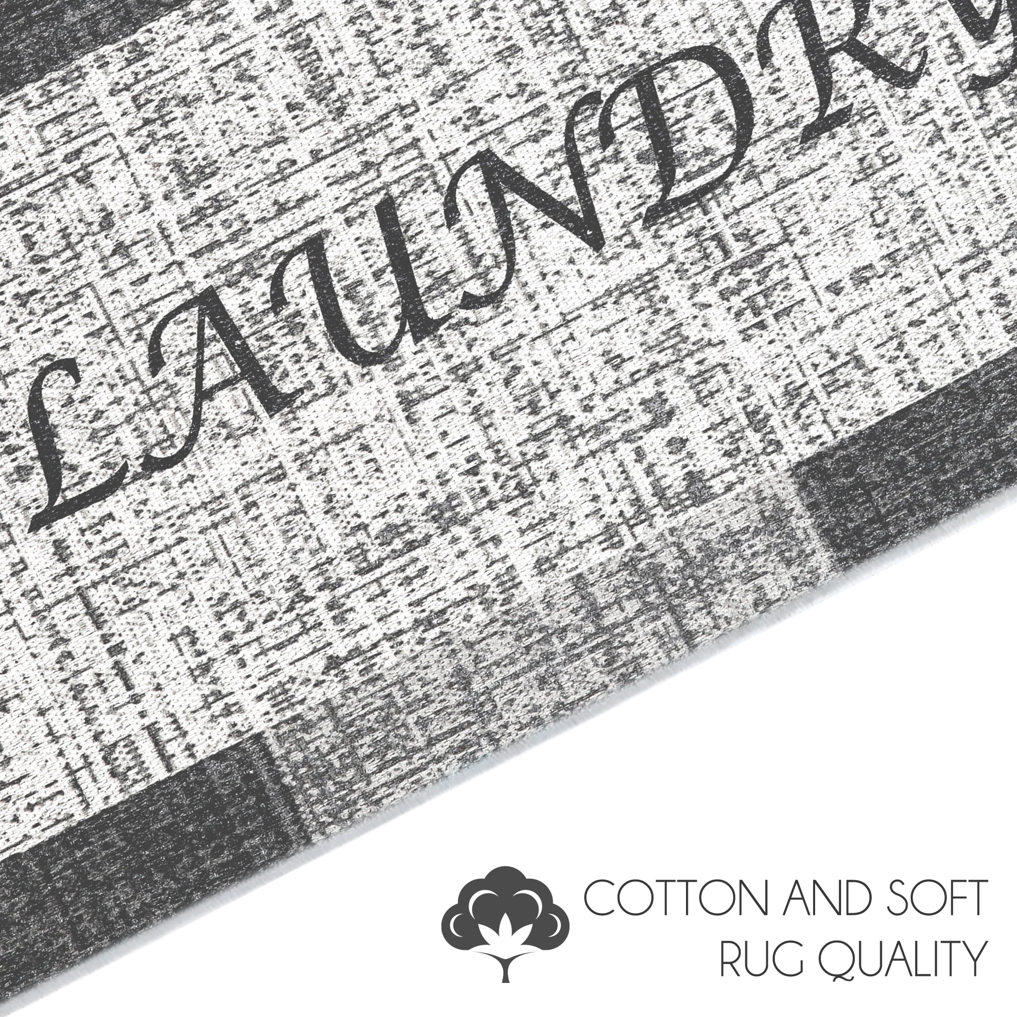 SussexHome Non Skid Washable Laundry Room Rug Runner - 20 x 59 Inches Heavy Duty Ultra-Thin 70 % Cotton Laundry Mat for Laundry Room