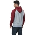 thumbnail image 3 of Weilanxin Men's Color Block Pullover Fleece Hoodie Casual Hooded Sweatshirts Tops Full Zip Jacket with Pocket Athletic Hoodies For Men Wine Red Contrast Light Grey S, 3 of 10