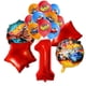 thumbnail image 4 of 15 piezas de globos decorativos para fiesta de cumpleaños de Hot Wheels de 32 pulgadas, números rojos 1.º y 2.º, juego de globos Flamme Cars para niños y niñas, 4 of 5